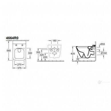 Villeroy&Boch pakabinamas WC su dangčiu Finion Direct Flush 3