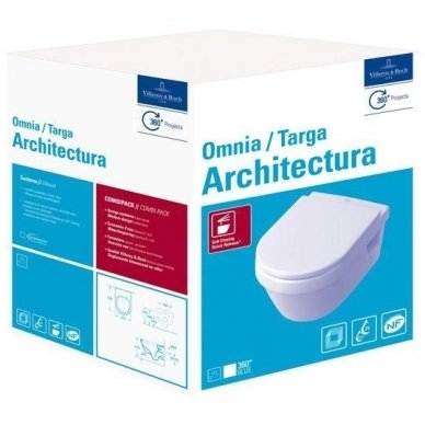 Villeroy&Boch pakabinamas WC su dangčiu Sofclose Architectura 5684H101