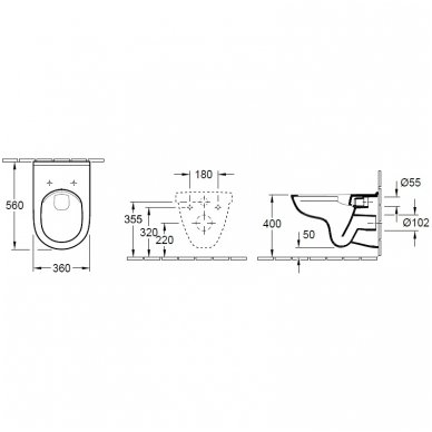 Villeroy&Boch pakabinamas WC su dangčiu Softclose O.Novo 5660HR01 3