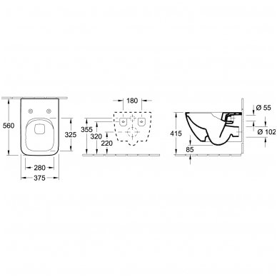 Villeroy&Boch pakabinamas WC Venticello 4611R001 2
