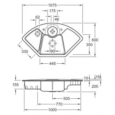 Villeroy&Boch plautuvė Solo Corner 6708 2