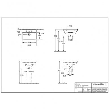 Villeroy&Boch praustuvas 550x370 Avento 4A005501 2