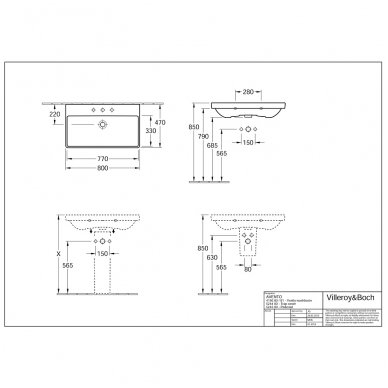 Villeroy&Boch praustuvas 800x470 Avento 41568001 2