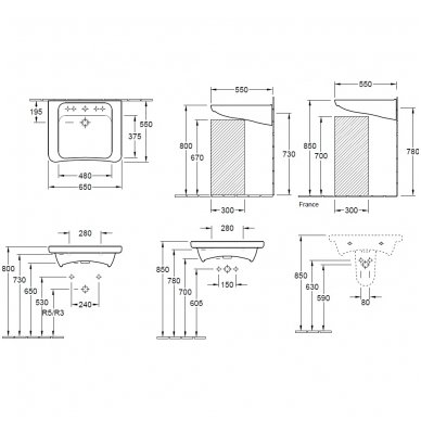 Villeroy&Boch praustuvas 650x550 Architectura 51786701 2