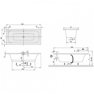Villeroy&Boch vonia Loop & Friends Square Duo 1800x800 UBA 180 LFS 2V-01 2