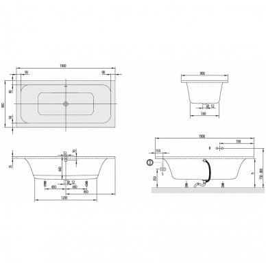 Villeroy&Boch vonia Loop & Friends Square Duo 1900x900 UBA 199 LFS 2V-01 2