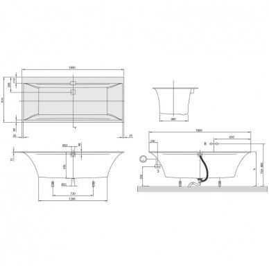 Villeroy&Boch vonia Squaro Edge 12 Duo 1800x800 UBQ 180 SQE 2DV-01 2