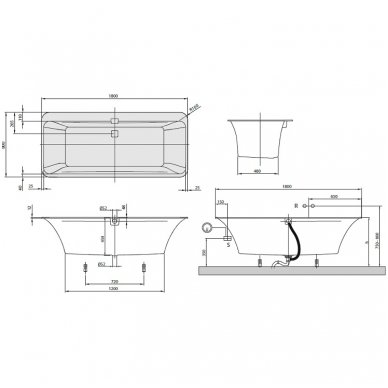 Villeroy&Boch vonia Squaro Edge 12 Duo 1800x800 UBQ 180 SQE 7DV-01 2