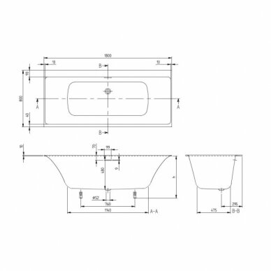 Villeroy&Boch vonia Subway 3.0 1800x800 BQ180SBW2DV 3