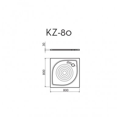 Vispool kvadratinis dušo padėklas KZ-80 2