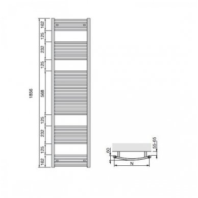 Zehnder kombinuotas rankšluosčių džiovintuvas 494x1856 Aura Bow 3