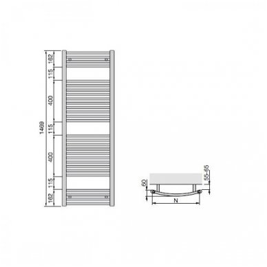 Zehnder kombinuotas rankšluosčių džiovintuvas 595x1469 Aura Bow 3